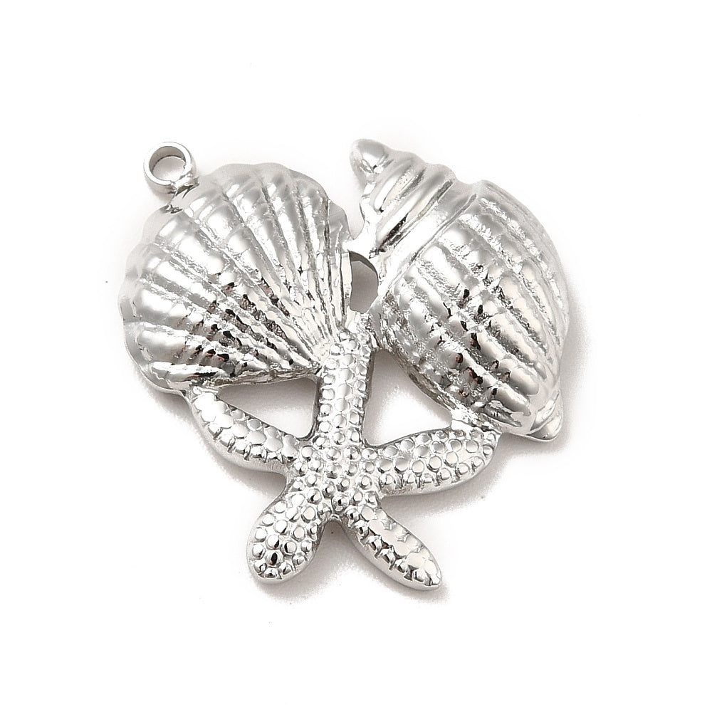Bedel strand RVS zilver 21x20mm-bedels-Kraaltjes van Renate
