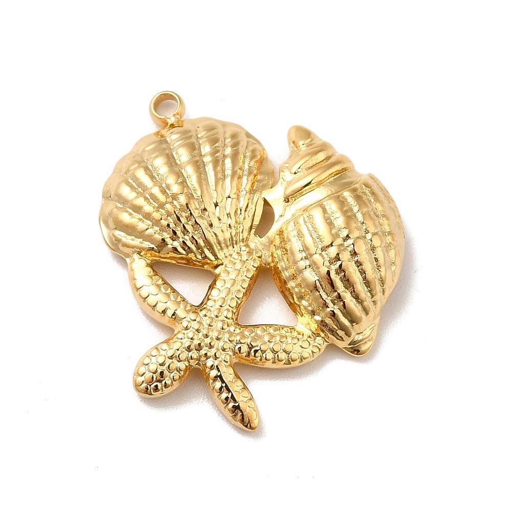 Bedel strand goud 18K 21x20mm-bedels-Kraaltjes van Renate