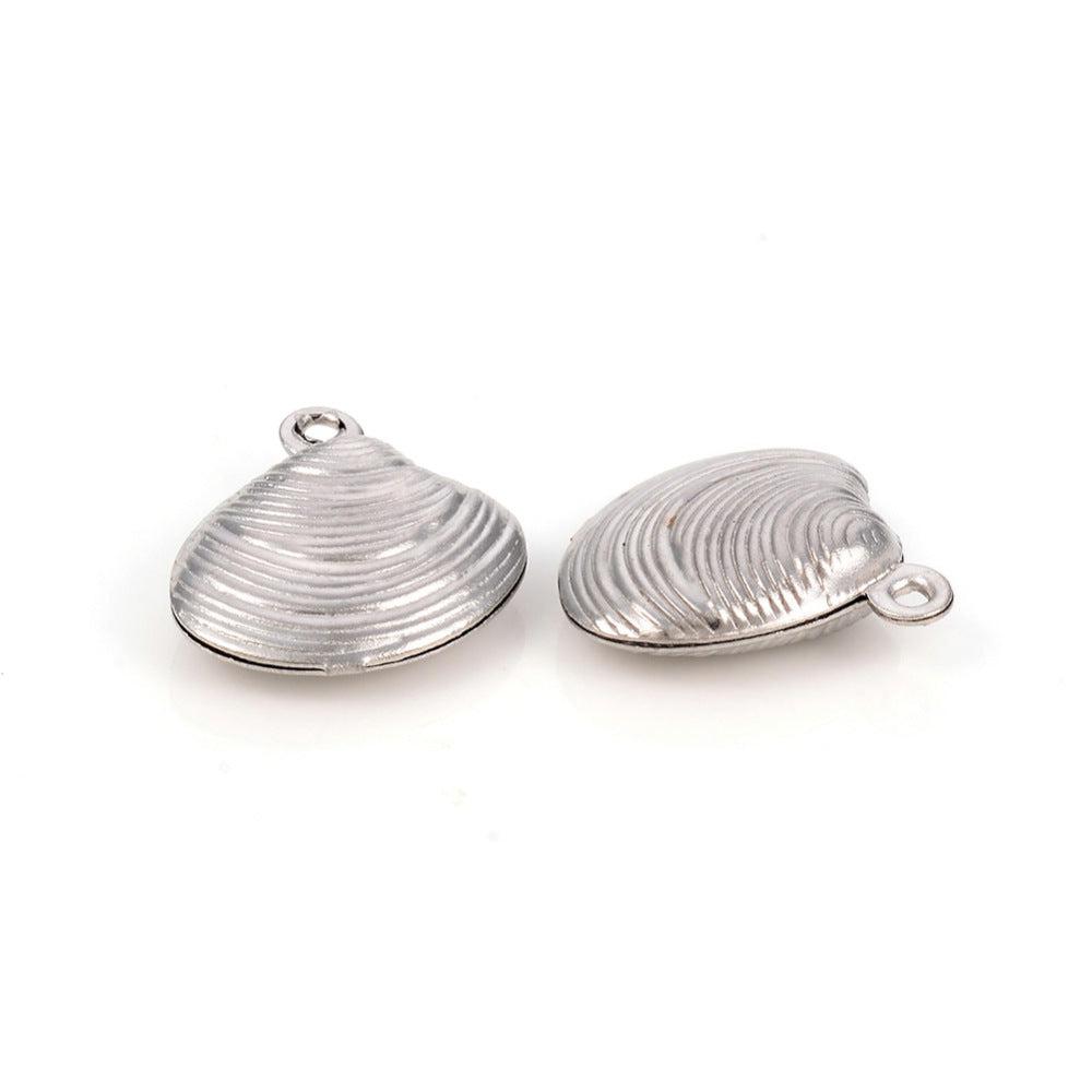 Bedel strandschelpje Stainless steel zilver 14mm-bedels-Kraaltjes van Renate