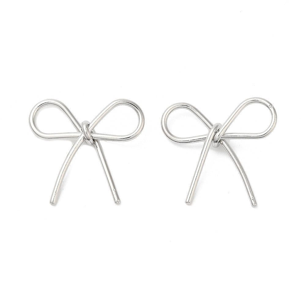 Bedel strik RVS Zilver 19mm- per stuk-bedels-Kraaltjes van Renate