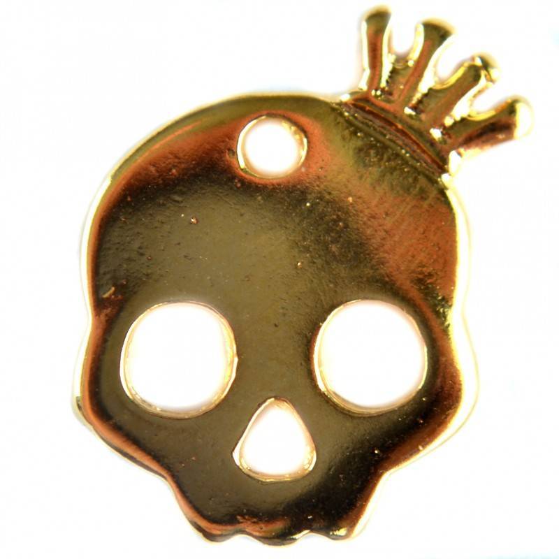 Bedel sugar skull klein metaal goud DQ 17x20mm-Kraaltjes van Renate