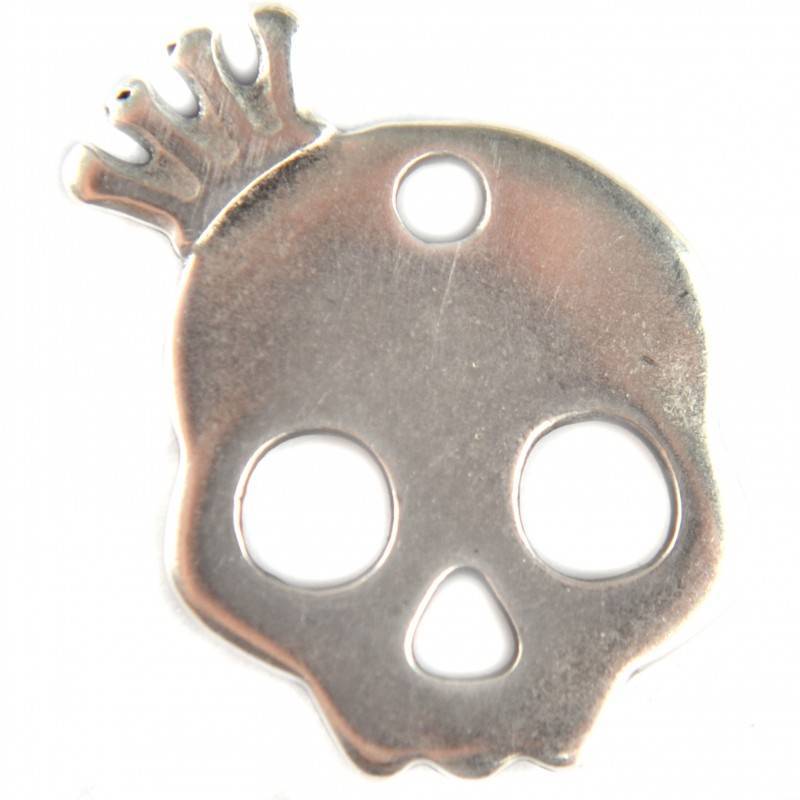 Bedel sugar skull klein metaal zilver DQ 17x20mm-Kraaltjes van Renate