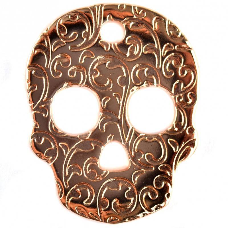 Bedel sugar skull metaal roségoud DQ 26x33mm-Kraaltjes van Renate