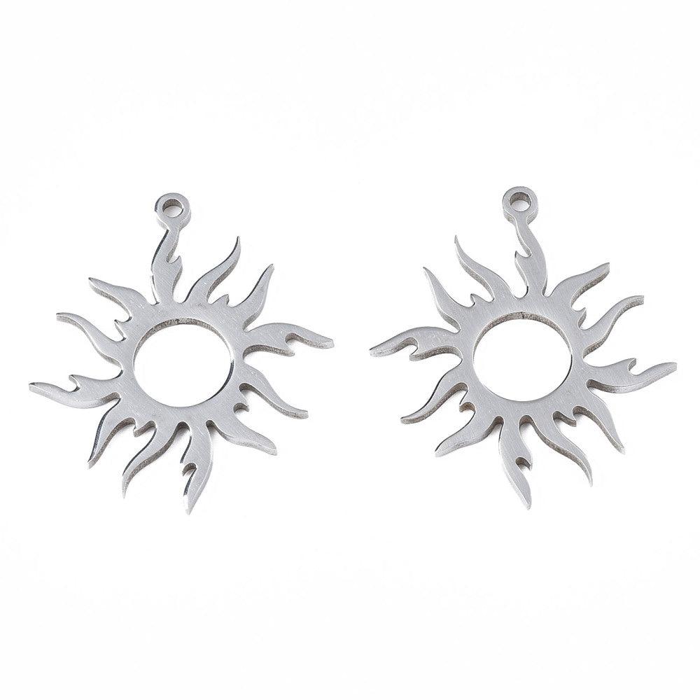 Bedel sun Stainless steel zilver 28mm-bedels-Kraaltjes van Renate