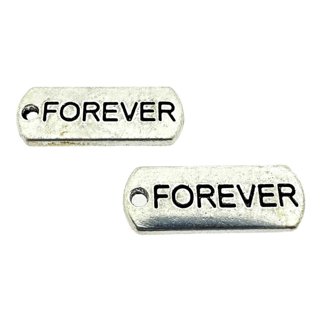 Bedel tag 'Forever' Zilver 21x8mm-bedels-Kraaltjes van Renate