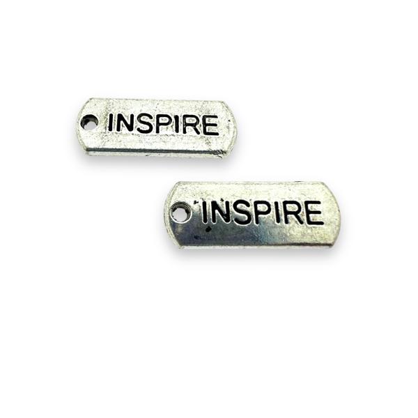 Bedel tag 'Inspire' Zilver 21x8mm-bedels-Kraaltjes van Renate