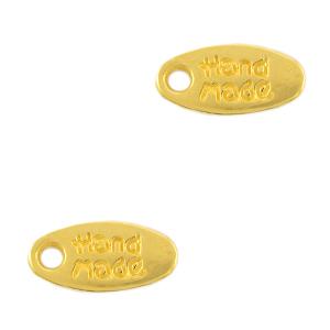 Bedel tag handmade Goud DQ 11x5mm-Kraaltjes van Renate