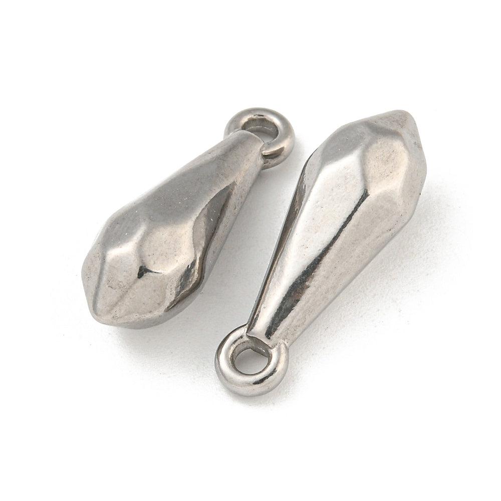 Bedel teardrop zilver RVS 22x7mm-bedels-Kraaltjes van Renate