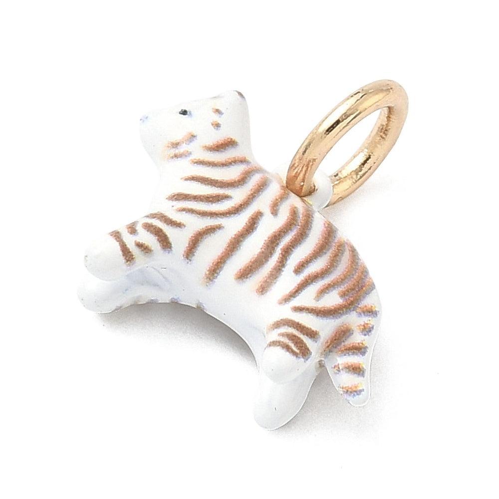 Bedel tijger RVS goud 10,5mm - per stuk-bedels-Kraaltjes van Renate