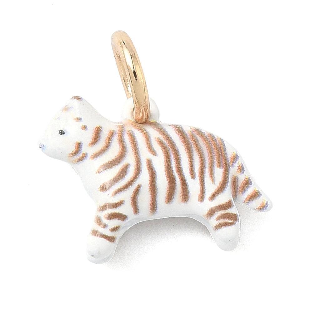 Bedel tijger RVS goud 10,5mm - per stuk-bedels-Kraaltjes van Renate