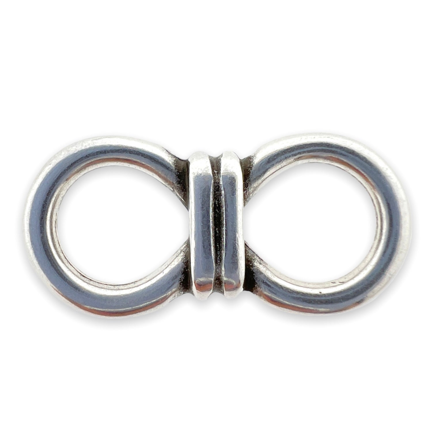 Bedel tussenzetsel 2 rings Zilver DQ 20x10mm-bedels-Kraaltjes van Renate