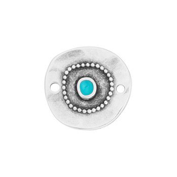 Bedel tussenzetsel aqua DQ zilver 17mm - per stuk-bedels-Kraaltjes van Renate