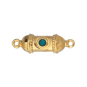 Bedel tussenzetsel green RVS 24K goud 25,5mm - per stuk-bedels-Kraaltjes van Renate
