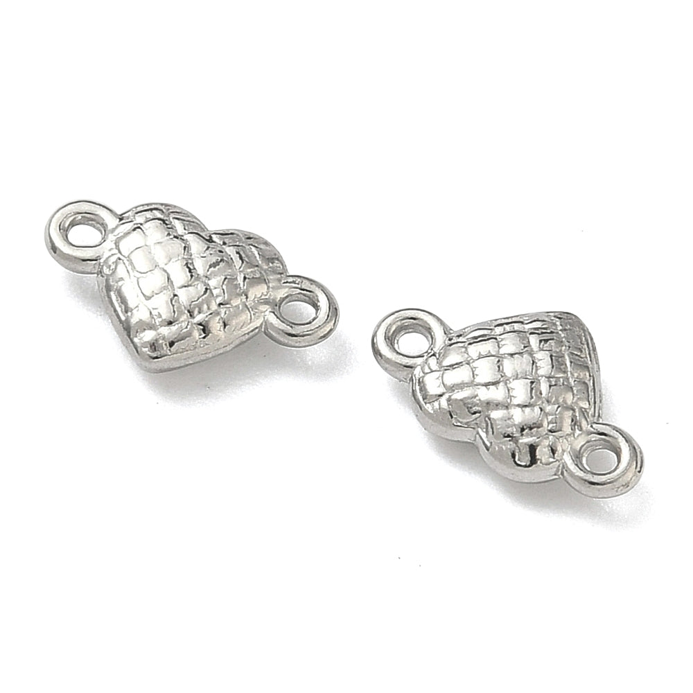 Bedel tussenzetsel hartje RVS zilver 6,5mm - per stuk-bedels-Kraaltjes van Renate