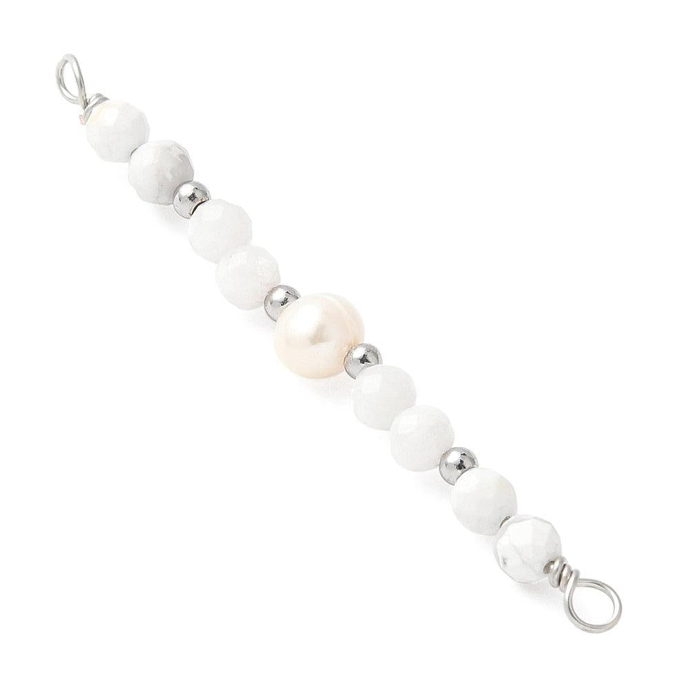 Bedel tussenzetsel howliet parel zilver 40mm- per stuk-bedels-Kraaltjes van Renate