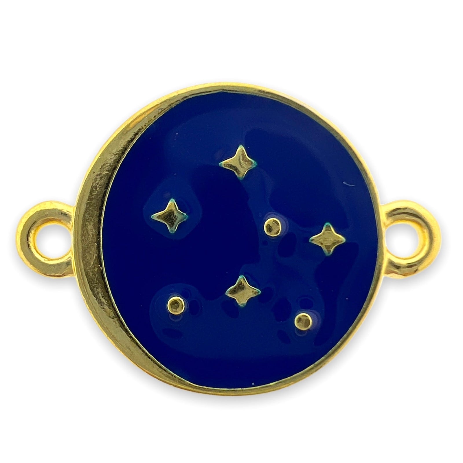 Bedel tussenzetsel rond spiritueel blauw Goud 24K DQ 20x15mm-bedels-Kraaltjes van Renate