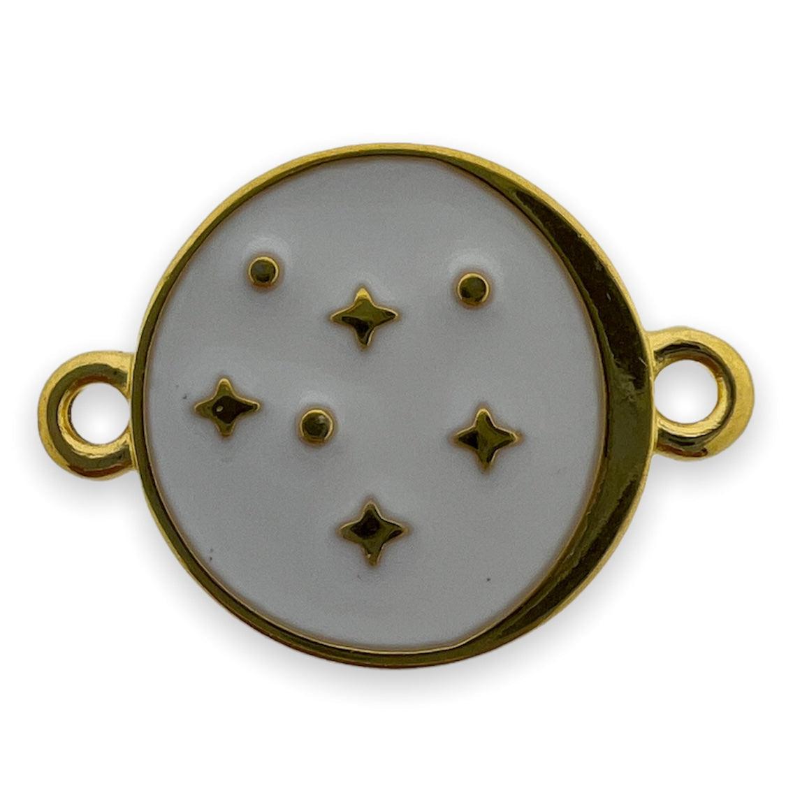 Bedel tussenzetsel rond spiritueel wit Goud 24K DQ 20x15mm-bedels-Kraaltjes van Renate