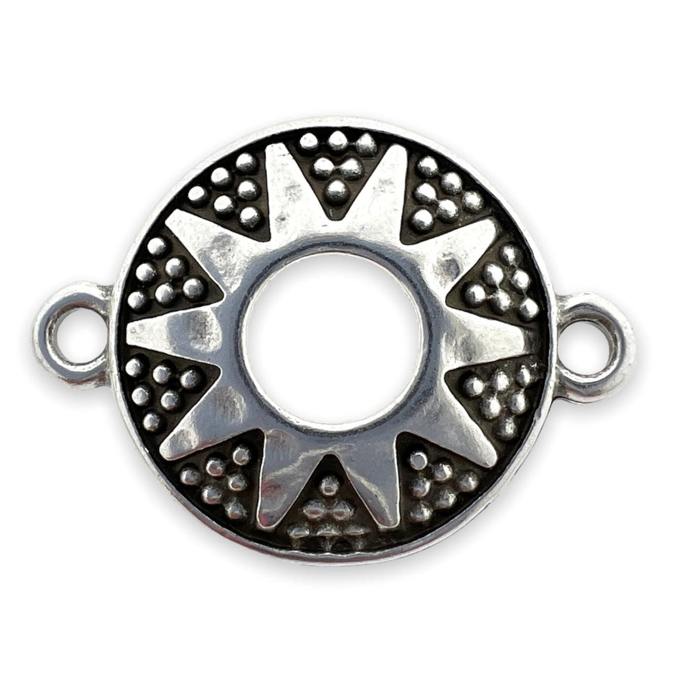 Bedel tussenzetsel rond ster Zilver DQ 21x16mm-bedels-Kraaltjes van Renate