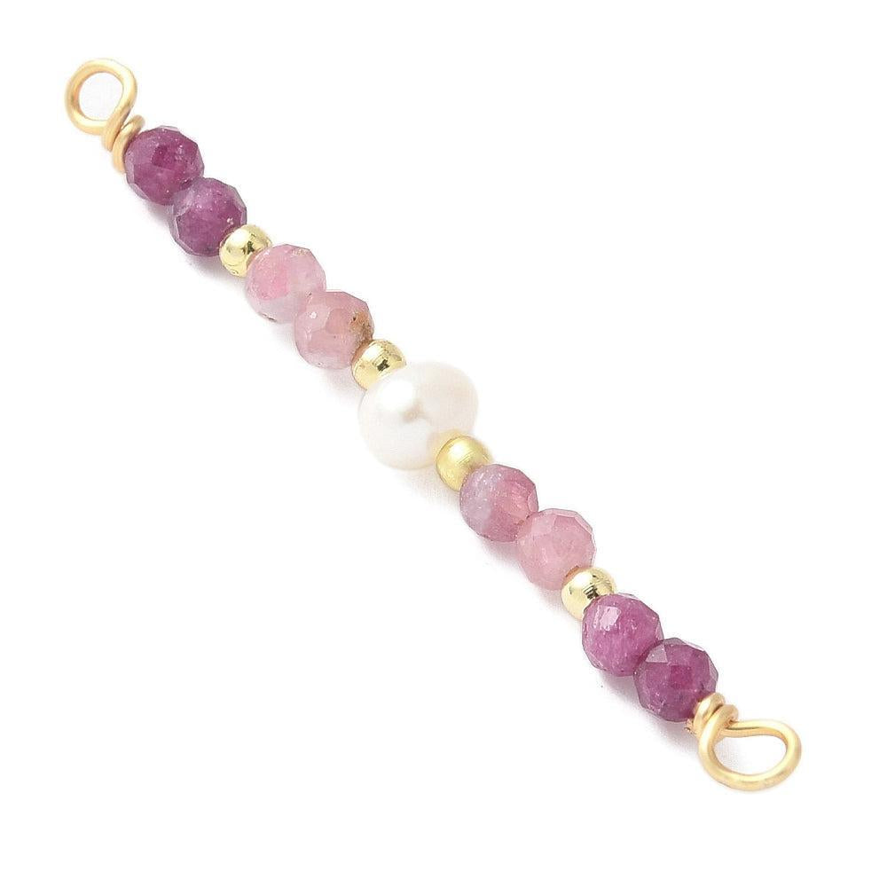 Bedel tussenzetsel ruby parel goud 42mm- per stuk-bedels-Kraaltjes van Renate