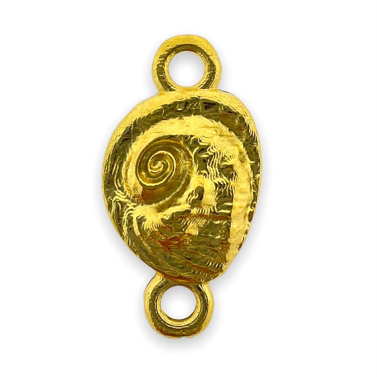 Bedel tussenzetsel schelp Goud 24K DQ 9x16mm-bedels-Kraaltjes van Renate