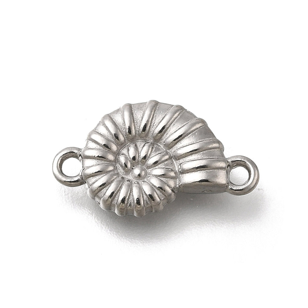 Bedel tussenzetsel schelp RVS zilver 18,5mm- per stuk-bedels-Kraaltjes van Renate