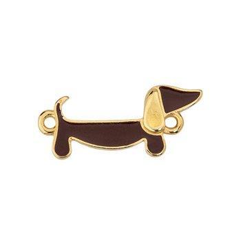 Bedel tussenzetsel tekkel DQ 24K bruin goud 24,5mm - per stuk-Bedels-Kraaltjes van Renate