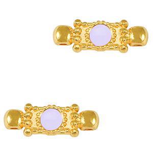 Bedel tussenzetsel veraman paars DQ goud 21mm- per stuk-bedels-Kraaltjes van Renate