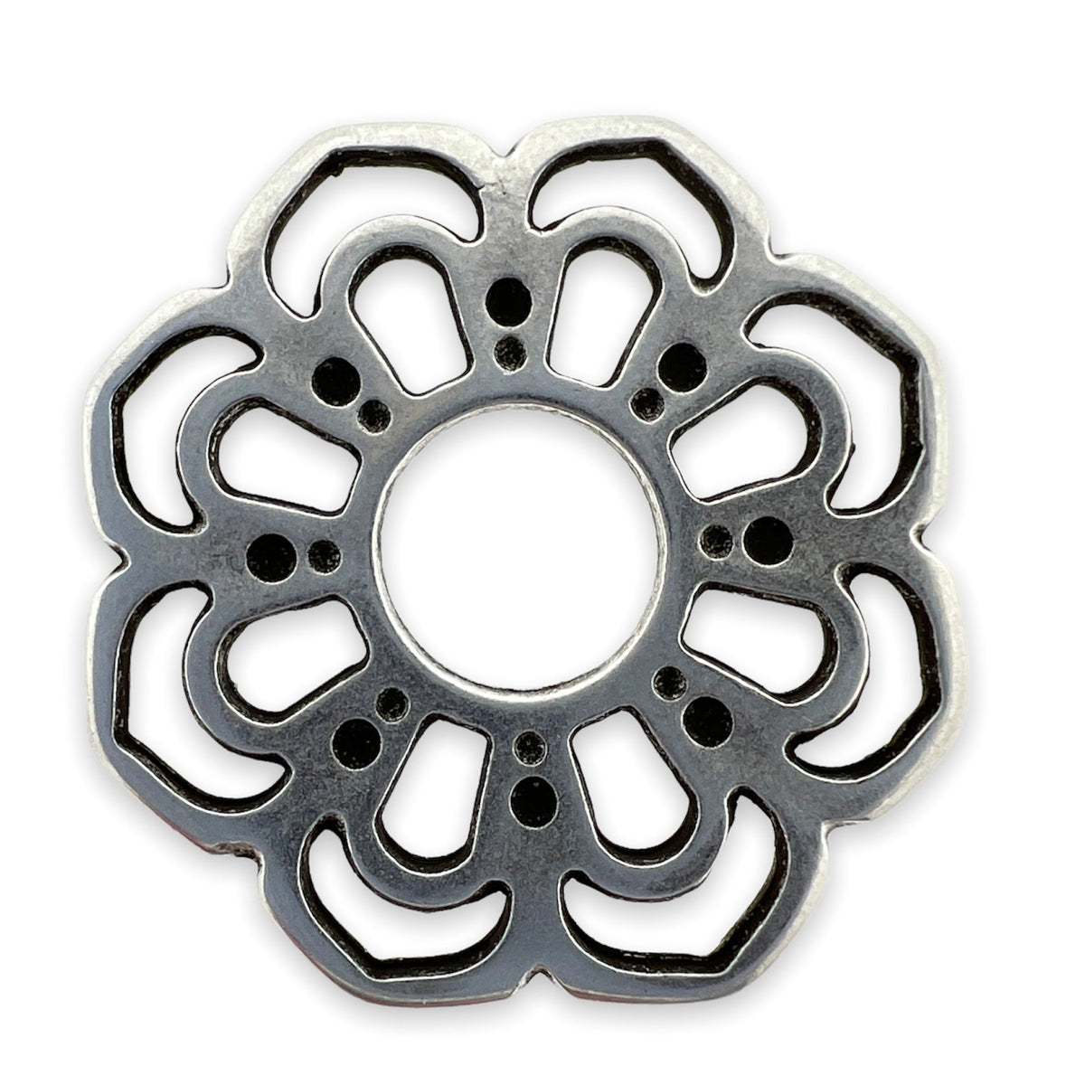 Bedel tussenzetsel wireframe bloem Zilver DQ 24mm-bedels-Kraaltjes van Renate