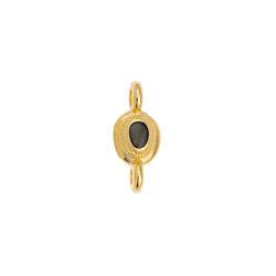 Bedel tussenzetsel zwart/goud 24K 14x6mm-bedels-Kraaltjes van Renate