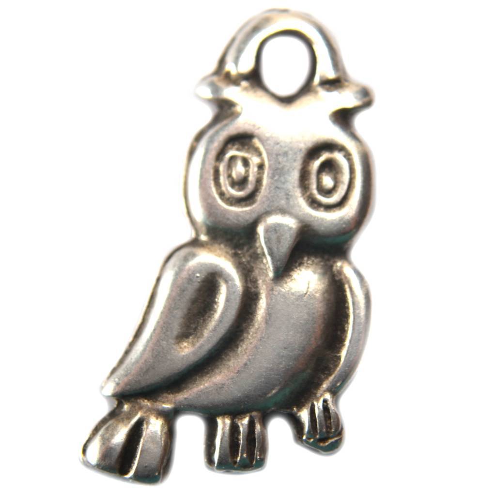Bedel uil metaal zilver DQ 25mm-Kraaltjes van Renate
