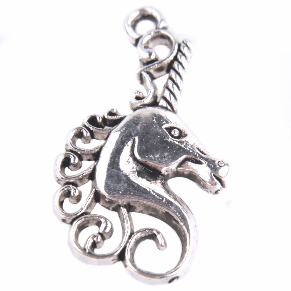 Bedel unicorn Zilver 26.5x15mm - 3 stuks-Kraaltjes van Renate