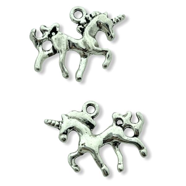 Bedel unicorn zilver 15x17mm - 5 stuks-Kraaltjes van Renate
