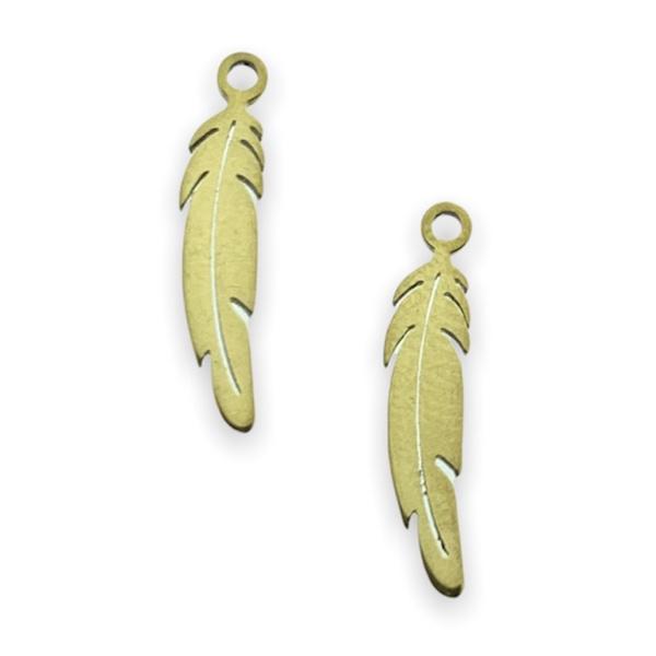 Bedel veer RVS goud 17x5mm-Kraaltjes van Renate