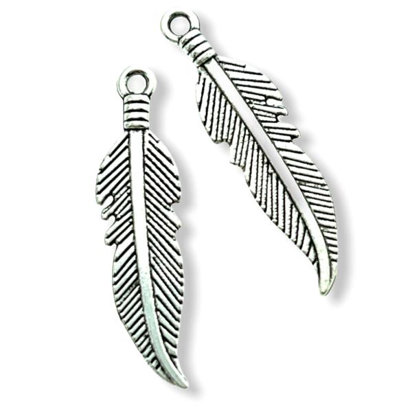 Bedel veer zilver 25x7mm - 10 stuks-Kraaltjes van Renate