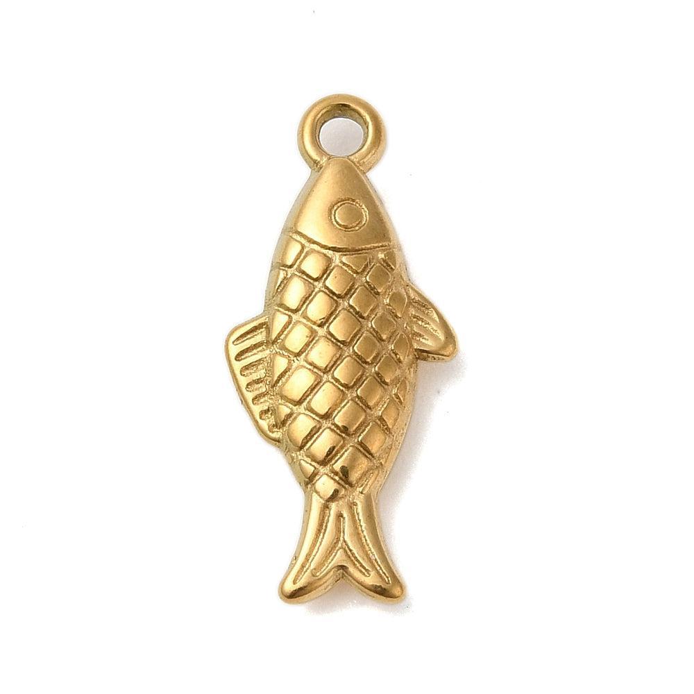 Bedel vis RVS 18K goud 20mm- per stuk-Onderdelen-Kraaltjes van Renate