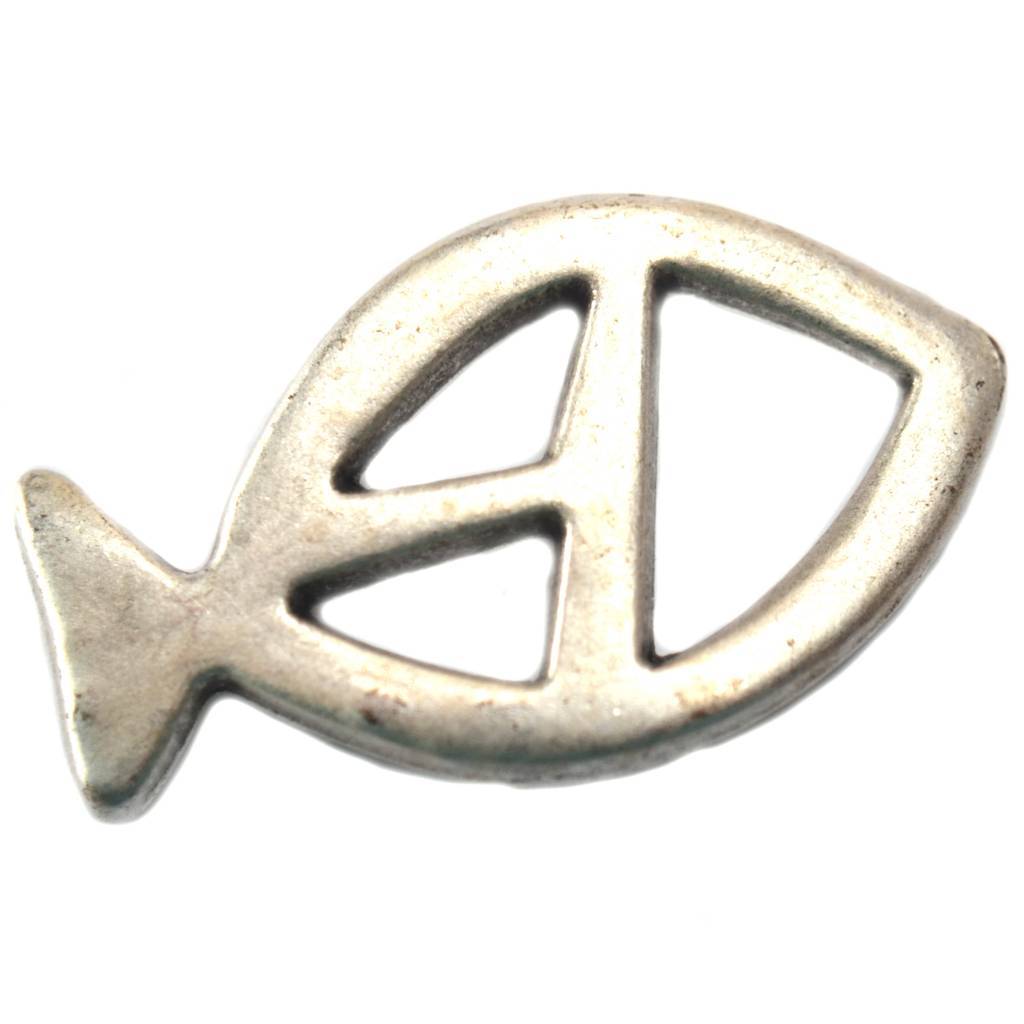 Bedel vis metaal zilver DQ 30mm-Kraaltjes van Renate