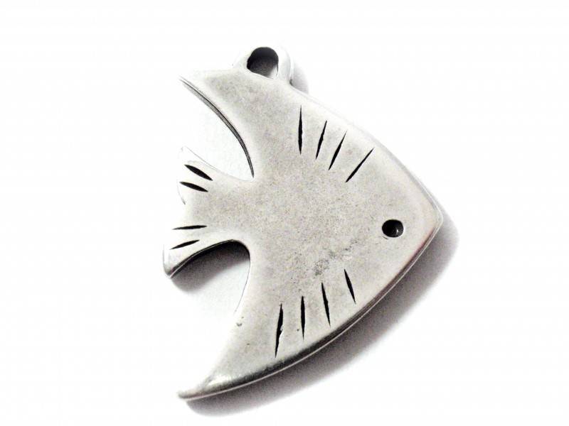 Bedel vis metaal zilver DQ 46mm-Kraaltjes van Renate