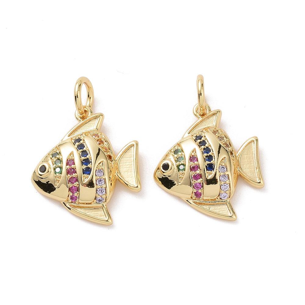Bedel vis zirconia 18K RVS goud 16x14x4mm-bedels-Kraaltjes van Renate