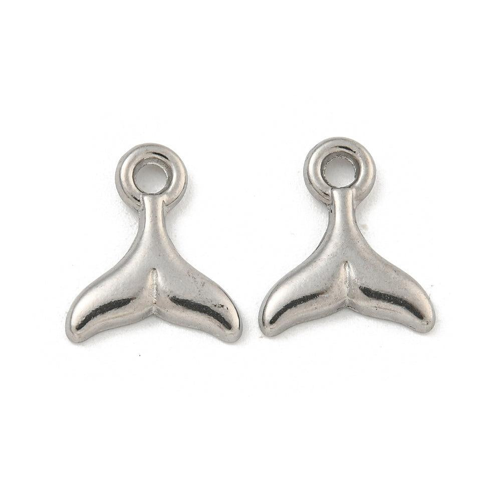 Bedel vissenstaart RVS Zilver 12,5mm- per stuk-bedels-Kraaltjes van Renate