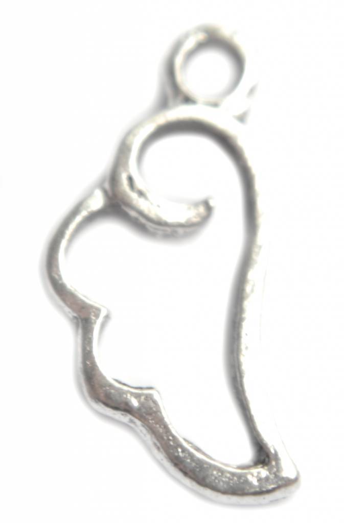 Bedel vleugel zilver 17mm - 10 stuks-Kraaltjes van Renate