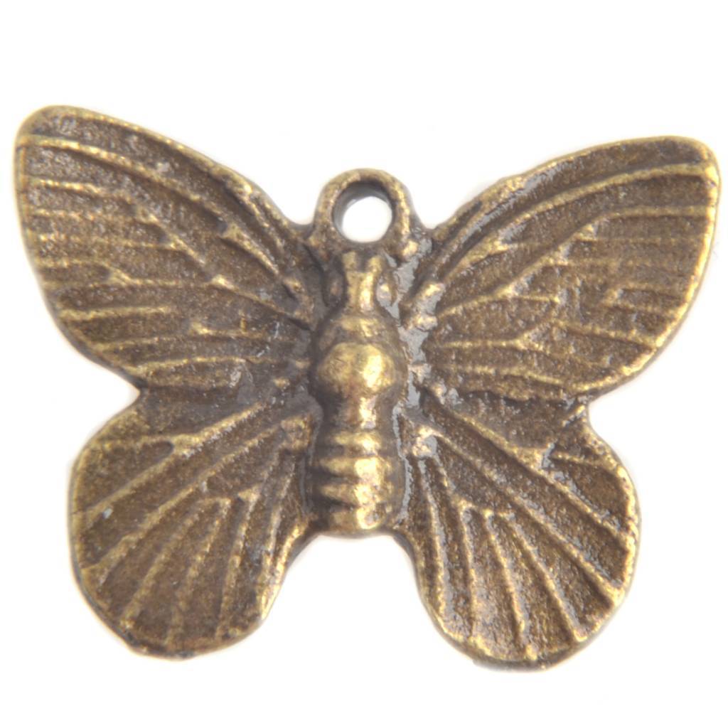 Bedel vlinder Brons 18x15mm - 5 stuks-Kraaltjes van Renate