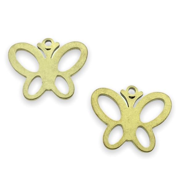 Bedel vlinder RVS goud 12x15mm-Kraaltjes van Renate