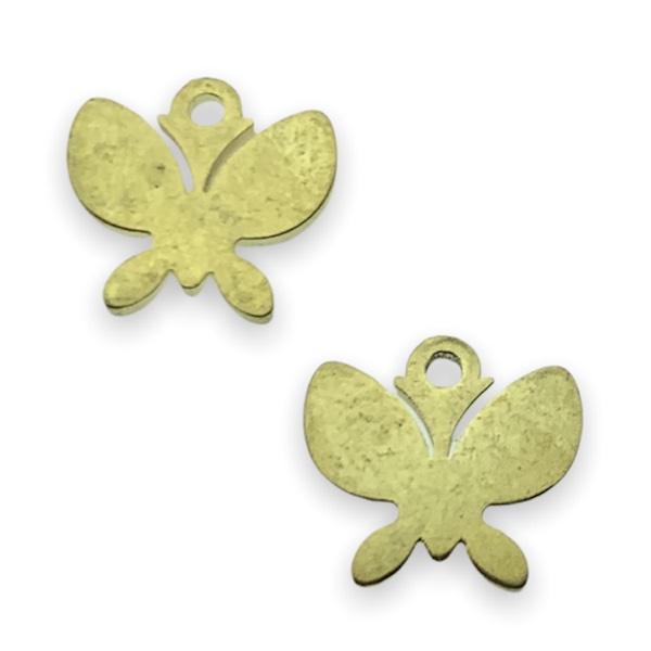 Bedel vlinder RVS goud 9x10mm-Kraaltjes van Renate