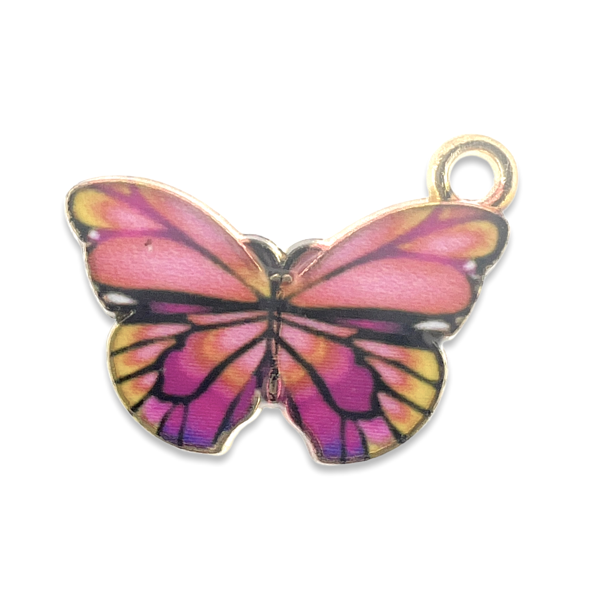 Bedel vlinder Roze goud 15x20mm-bedels-Kraaltjes van Renate