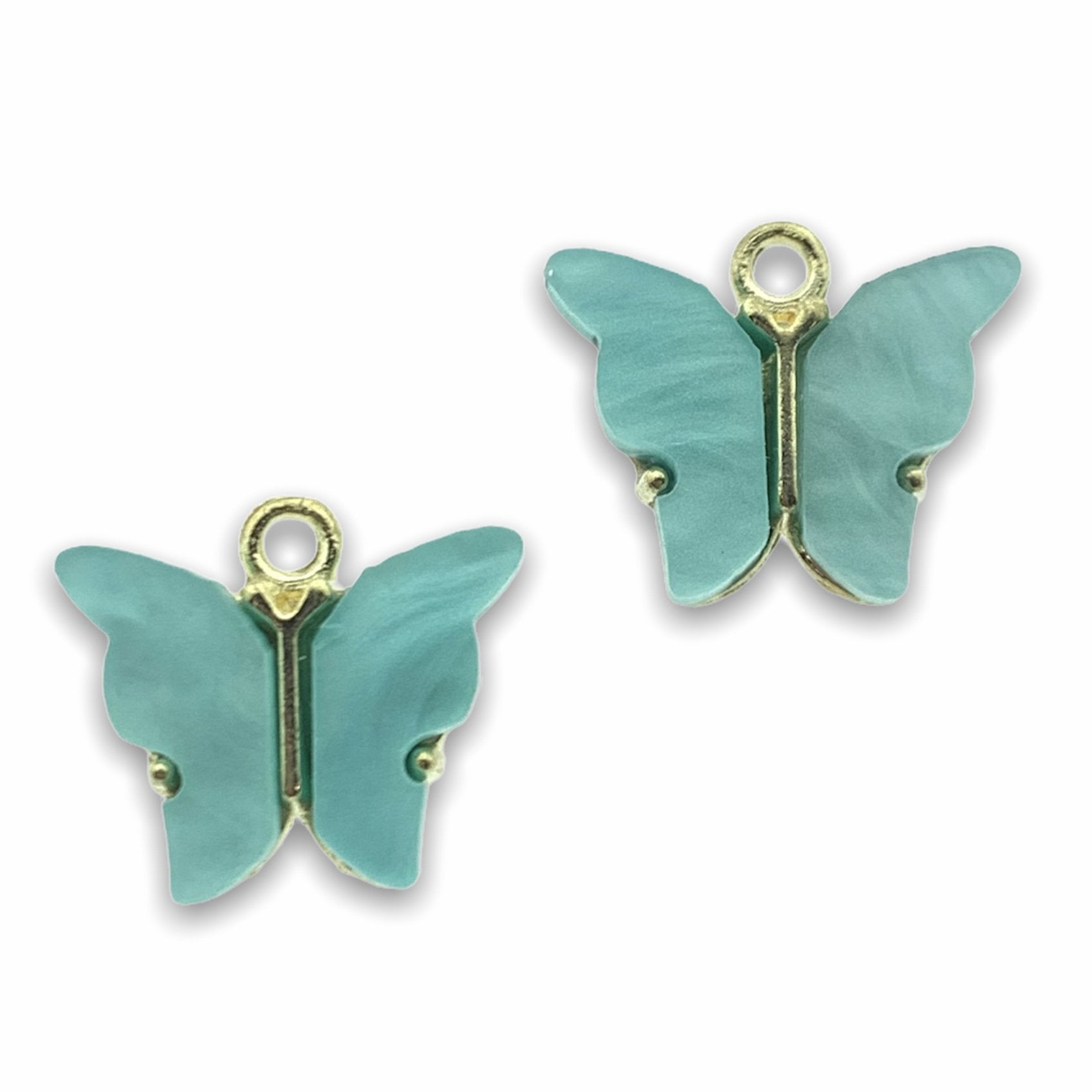 Bedel vlinder blauw Goud 13x15mm-Kraaltjes van Renate