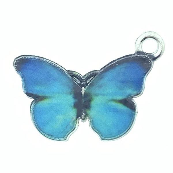 Bedel vlinder blauw Zilver 20x12mm-Kraaltjes van Renate