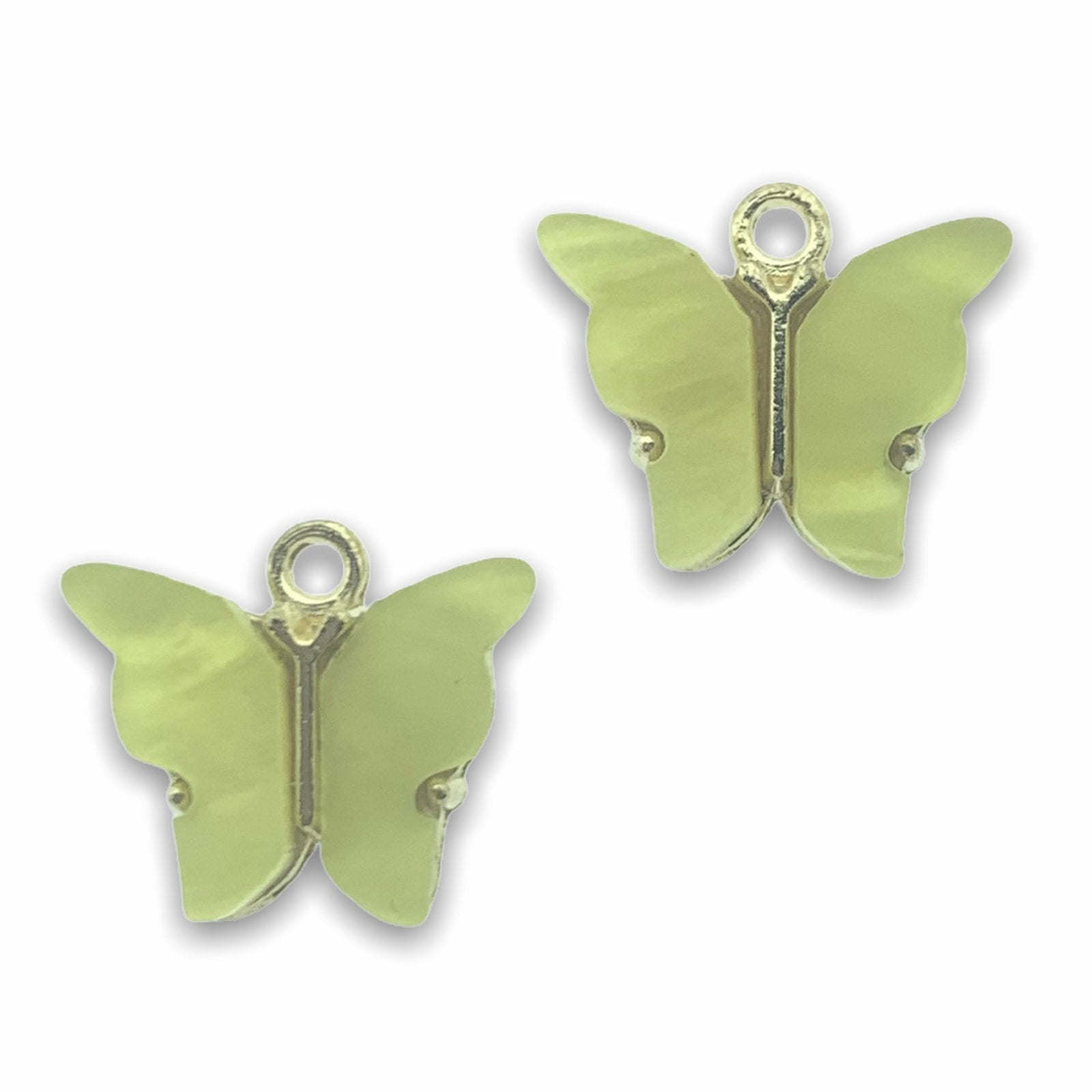 Bedel vlinder geel Goud 13x15mm-Kraaltjes van Renate