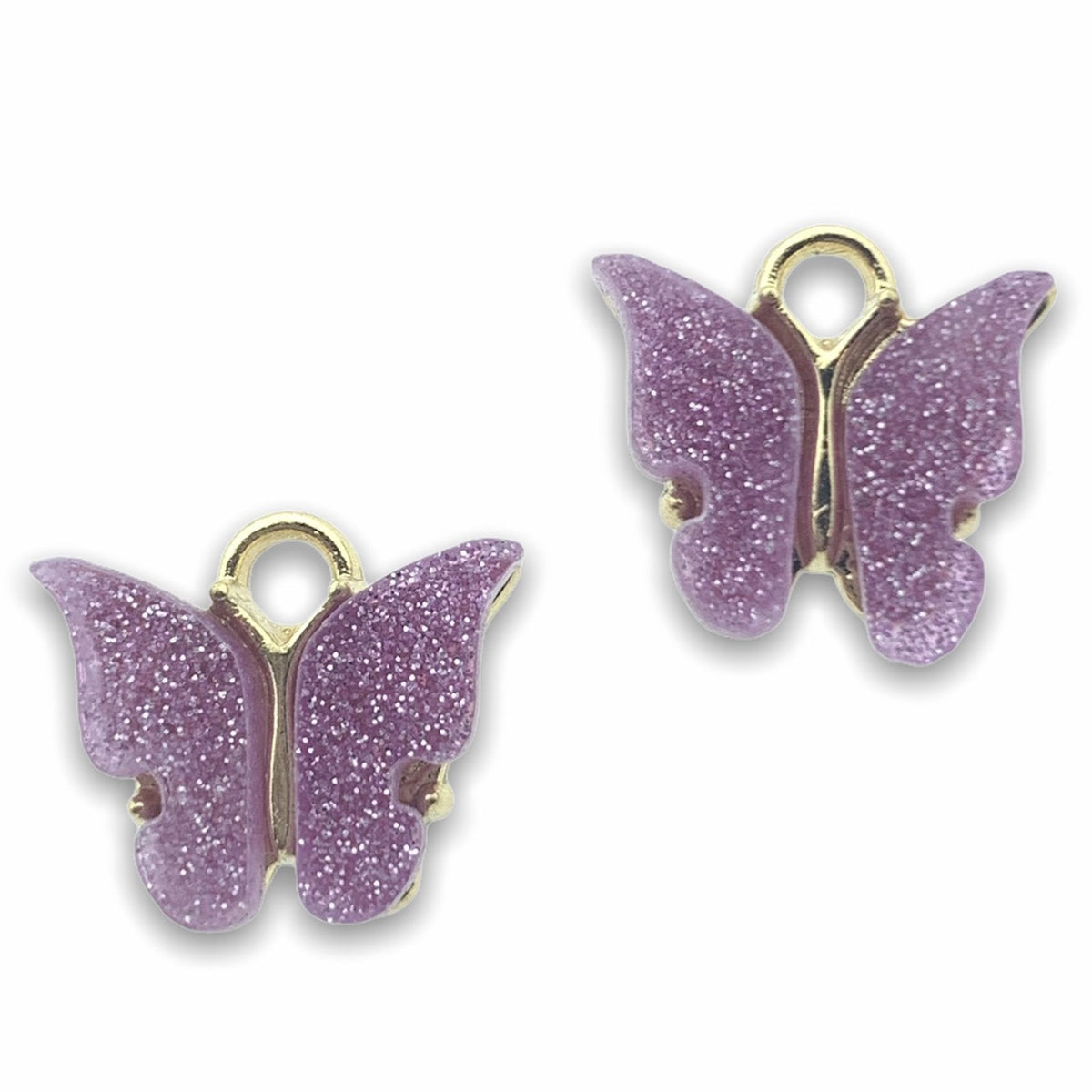 Bedel vlinder glitter paars Goud 13x15mm-Kraaltjes van Renate