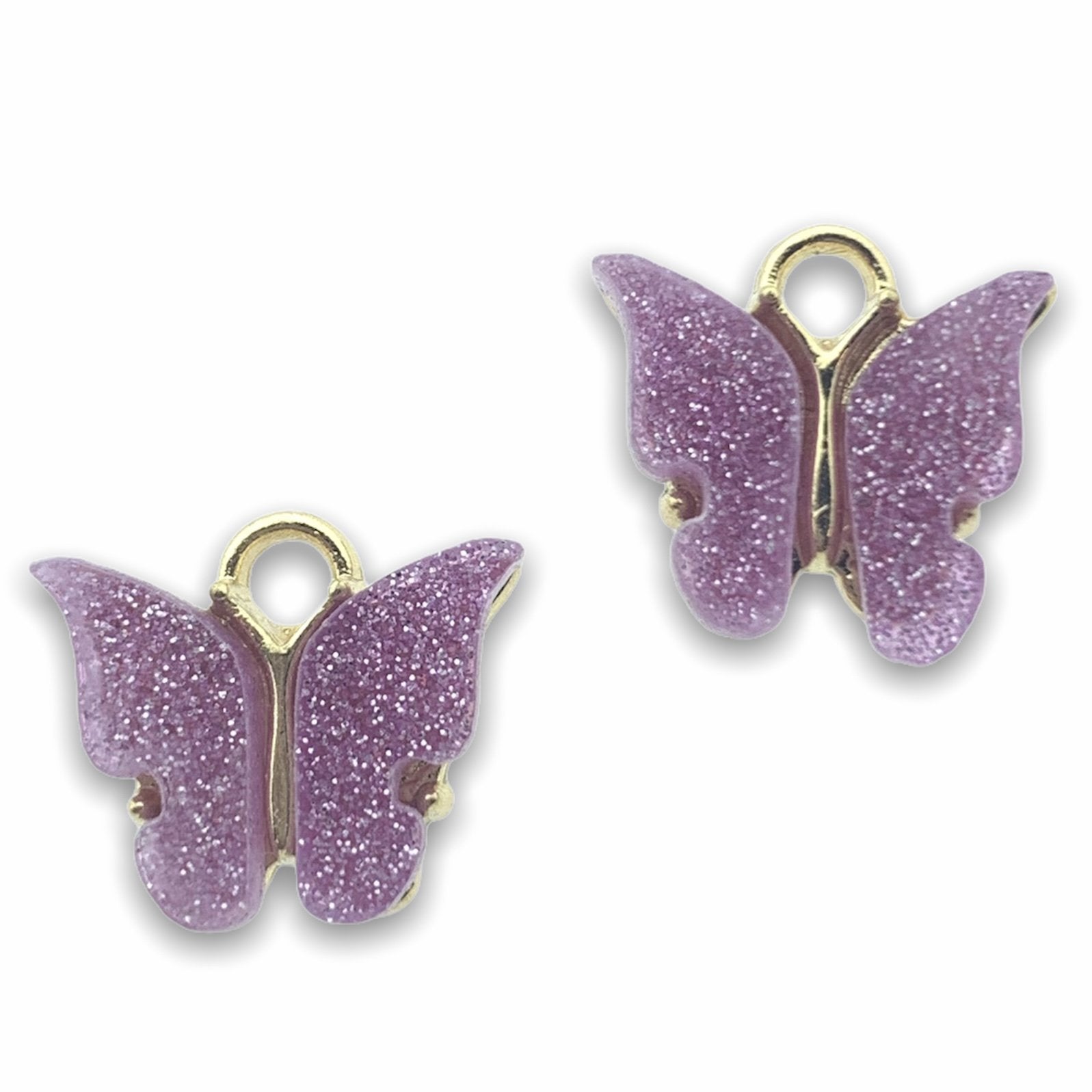 Bedel vlinder glitter paars Goud 13x15mm-Kraaltjes van Renate