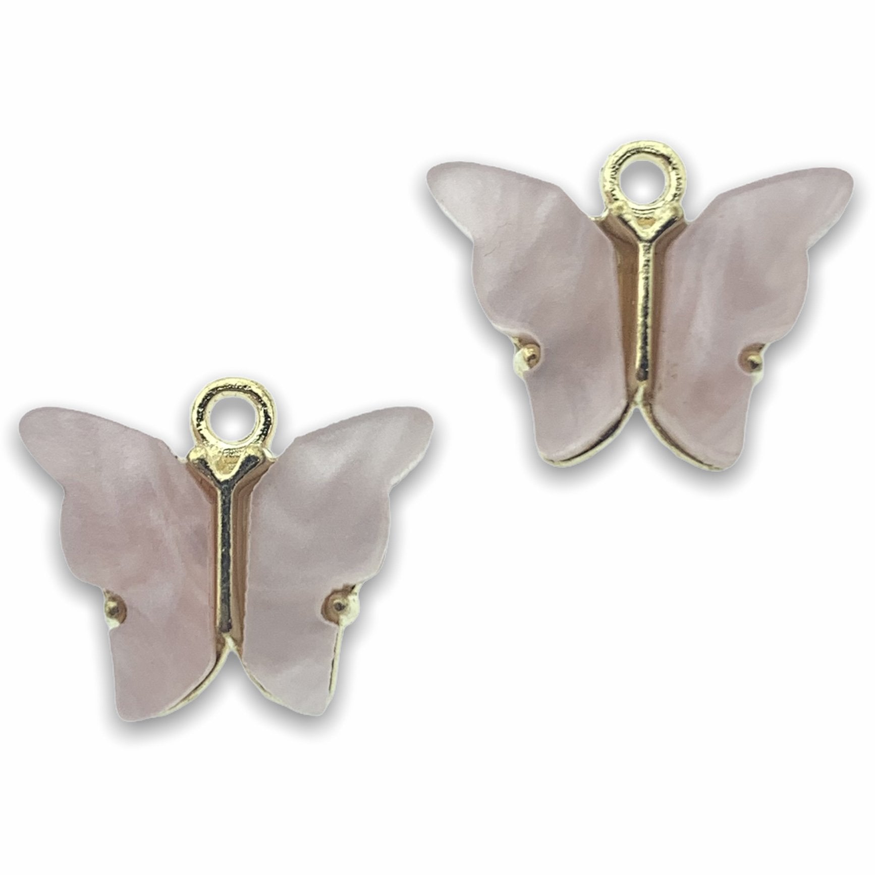 Bedel vlinder lichtroze Goud 13x15mm-Kraaltjes van Renate